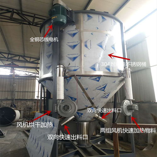 東莞廠家直銷(xiāo)立式熔噴布pp塑料顆粒加熱不銹鋼攪拌機(jī)